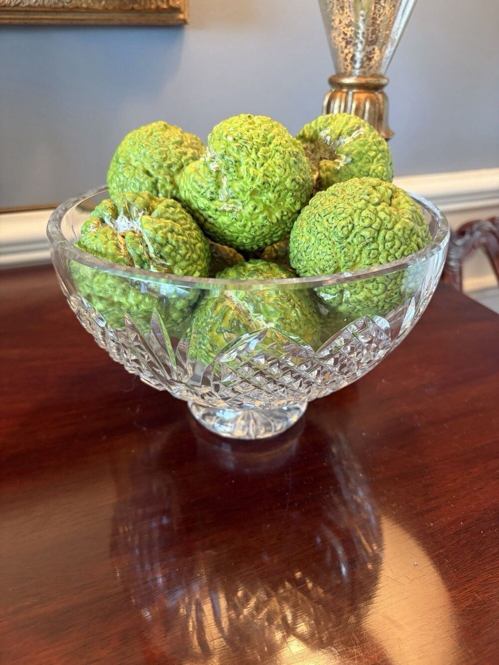 Vintage Faux Green Osage Oranges Hedge Apples Artificial Faux Fruit 10 No Bowl